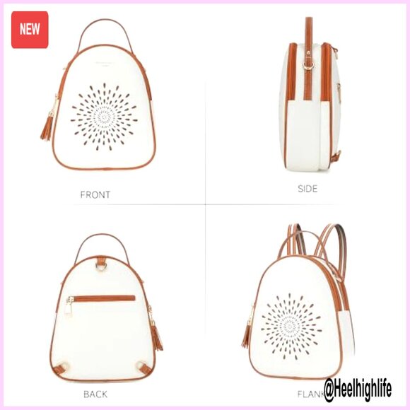 Mini Vegan Leather Backpack Purse with Sunflower Design, Crossbody Shoulder Bag main image 5